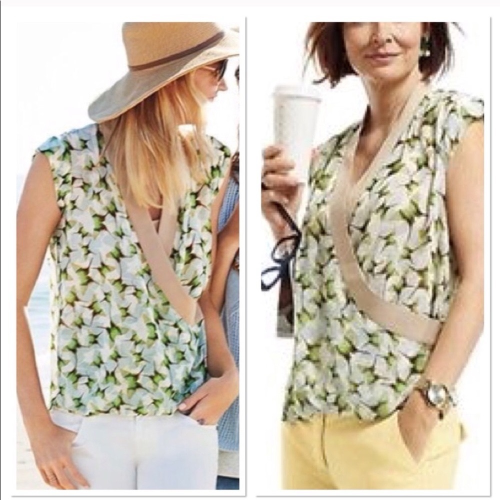 2/$20 NWT Cabi 234 Butterfly Wrap Blouse Cream Medium